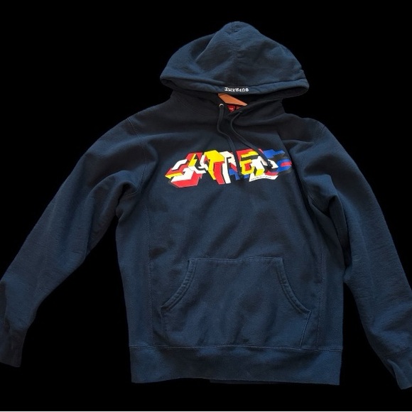 Supreme Multicolor Graphic Navy Hoodie